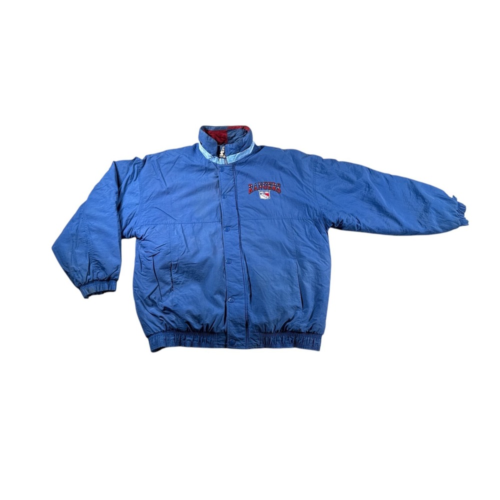 Vintage Starter‎ New York Rangers Puffer Jacket Mens XL Blue 90s Double Sided